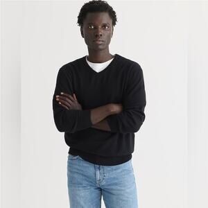 NWOT J.Crew Merino wool v neck sweater mens size large black